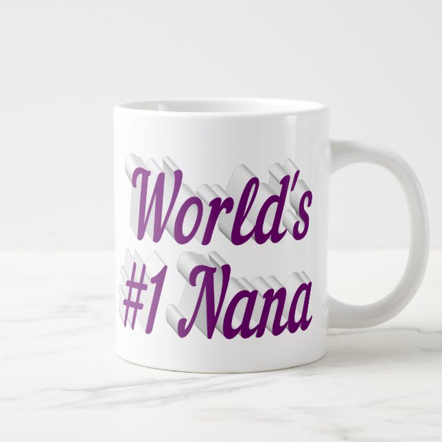 Nana lila halv text Mors dag Jumbo Mugg (Höger)