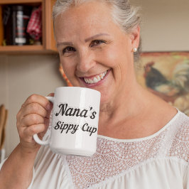Nana lustiga kaffe citerar svart halva text jumbo mugg
