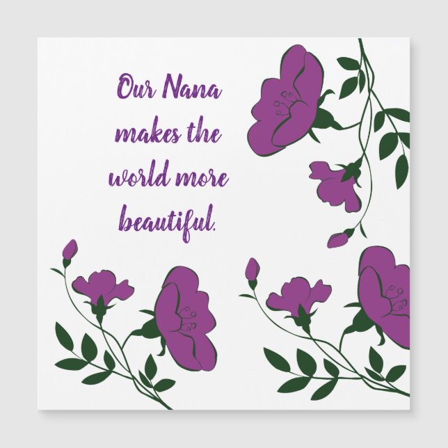 Nana Makes World Lila blommor Vines Grandparent (Framsida)