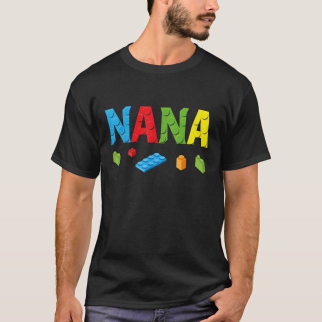 Nana Master Builder Bygger Bricks Block-familjen T Shirt (Framsida)