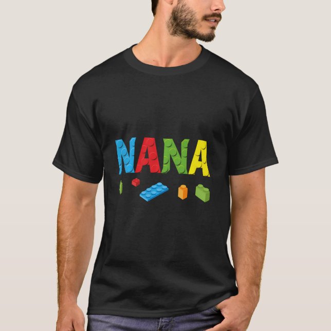 Nana Master Builder Bygger Bricks Block-familjen T Shirt (Framsida)