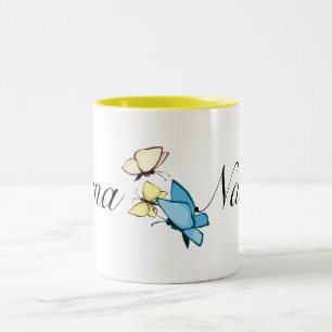 Nana med Butterflies T-Mugg Två-Tonad Mugg
