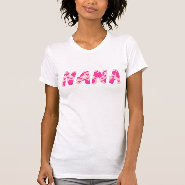 Nana med Shock rosa Hjärter Inside Women's Tee (Framsida)