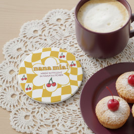 Nana Mia Retro Groovy Rutigt och Körsbärsfärgat Underlägg