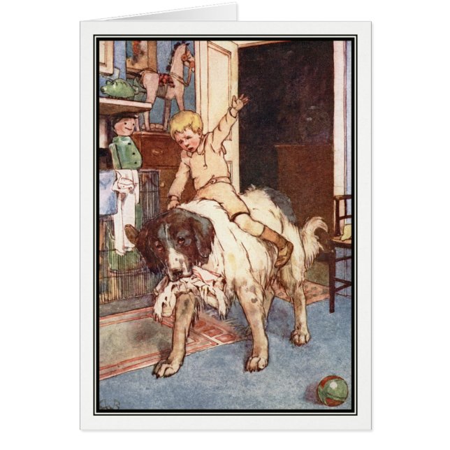 Nana och Michael Darling av Alice B. Woodward Hälsningskort (Framsidan)