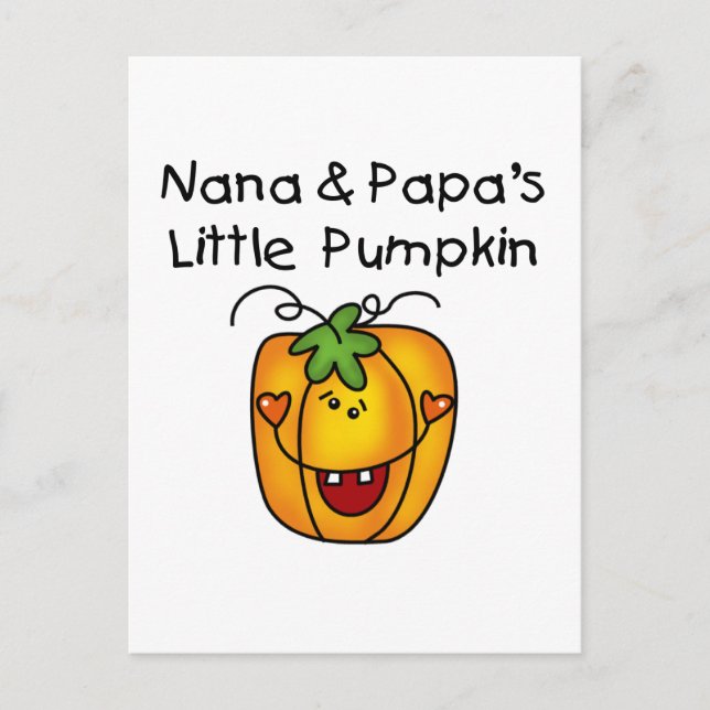 Nana och Papas lilla pumpa t-shirts Vykort (Framsida)