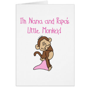 Nana och pappa apa - rosa Tshirts och gåvor Hälsningskort