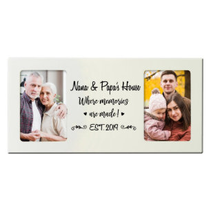 Nana och Pappa House White Dubbla Photo Ram