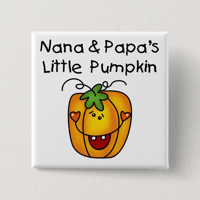 Nana och Pappa Little Pumpkin T-shirts Knapp (Framsida)