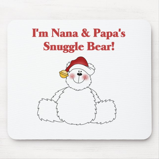Nana och Pappa Snuggle Bear T-shirts och Gifts Musmatta (Framsidan)