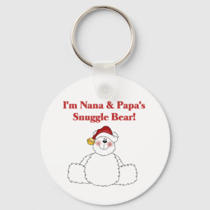 Nana och Pappa Snuggle Bear T-shirts och Gifts Nyckelring