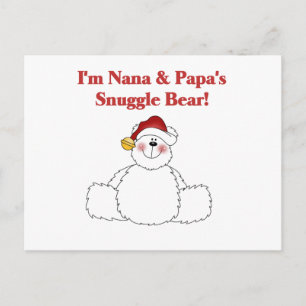 Nana och Pappa Snuggle Bear T-shirts och Gifts Vykort