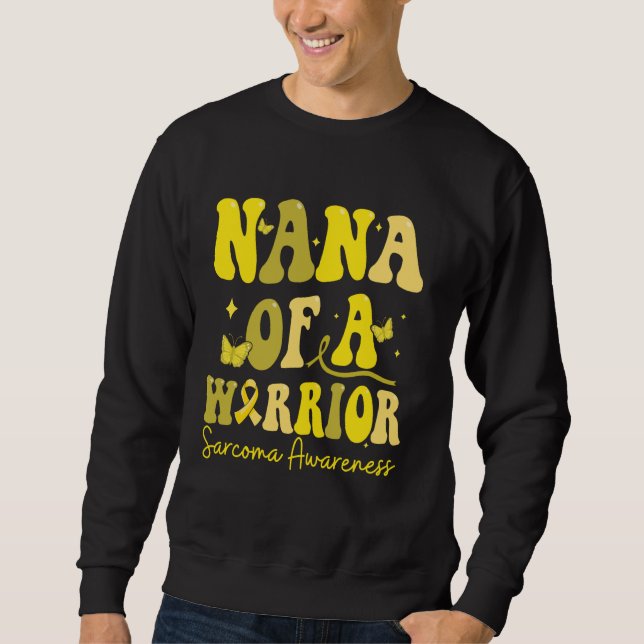 Nana of a Warrior Sarcoma Awareness Family Matchin Lång Ärmad Tröja (Framsida)