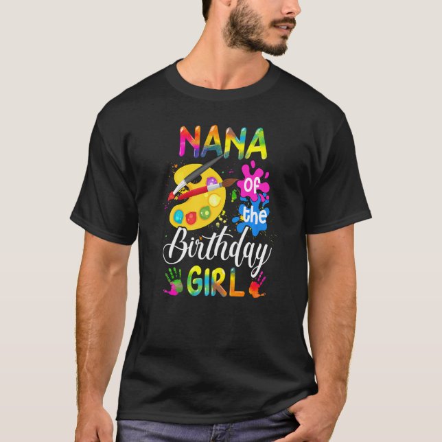 Nana of Birthday Girl Artist Färg Birthday T Shirt (Framsida)