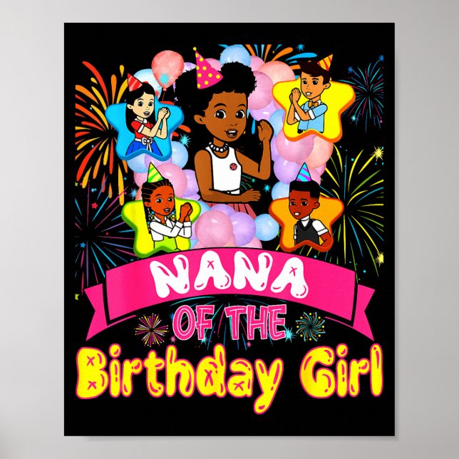 Nana Of Birthday Girl Gracie Birthday Dolls Girl P Poster (Framsidan)