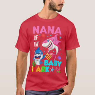 Nana of the Baby Birthday Shark Nana Shark Mor" T Shirt