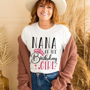Nana of the Birthday Girl Squad Anpassningsbar Mat T Shirt