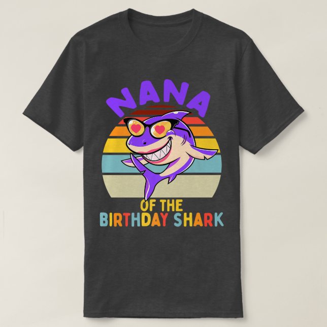 Nana of the Shark Birthday Matching Family T Shirt (Design framsida)