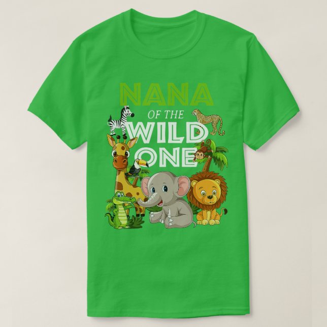 Nana of the Vild One Zoo Birthday Safari Jungle An T Shirt (Design framsida)