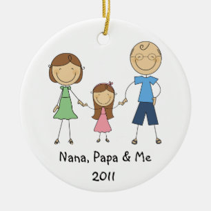 Nana pappa och mig prydnad julgransprydnad keramik