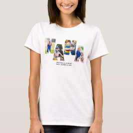 NANA Photo Brev Collage Cutout Barnbarn Namn T Shirt