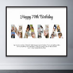 Nana Photo Collage Brev Cutout Grandma Birthday Poster<br><div class="desc">Fira de speciella stunderna med din mormor med den här mormafosformen. Det här anpassadet är en perfekt för att skapa en personlig och en hjärtlig gåva till Mors dag och födelsedagsfirandet. Craft ett vackert kollage med ord NANA, med omhuldade stunder, skapande en visuell färd av de värdefulla minnen du har...</div>