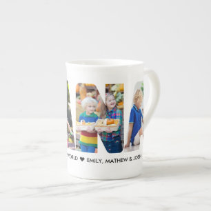 NANA Photo Collage Brev Cutout Personlig Benporslin Mugg