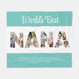 Nana Photo Collage Ord Cutout Grandma Birthday Fleecefilt