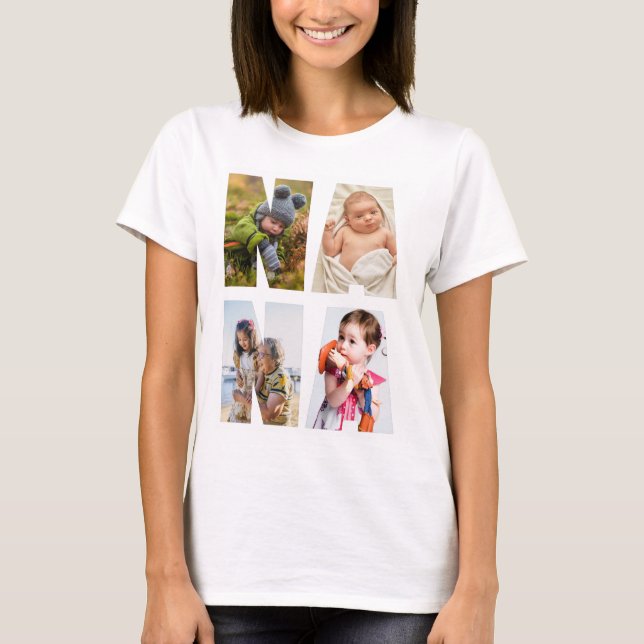 Nana Photo Collage T Shirt (Framsida)
