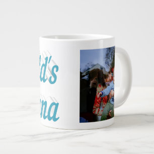 Nana Photo himlar blå text Mors dag Jumbo Mugg