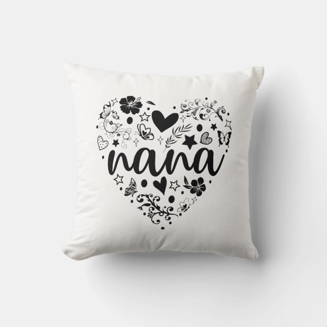 Nana Pillow, Nana Heart, Nana Pillows, Grandma Kudde (Framsida)
