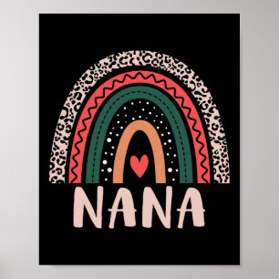 Nana Rainbow Grandma Grandmor Women Mors dag Poster