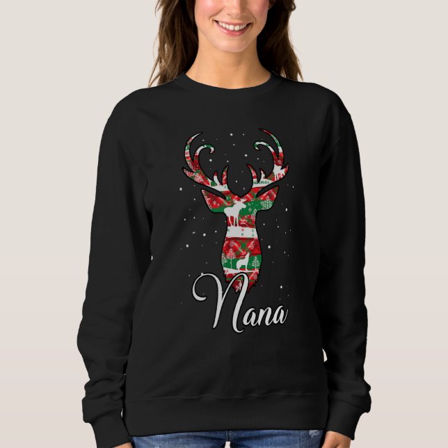 Nana Reindeer Matching Family Pajama Julafton T Shirt (Framsida)