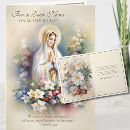 Nana religiösa mors dag blommig kort