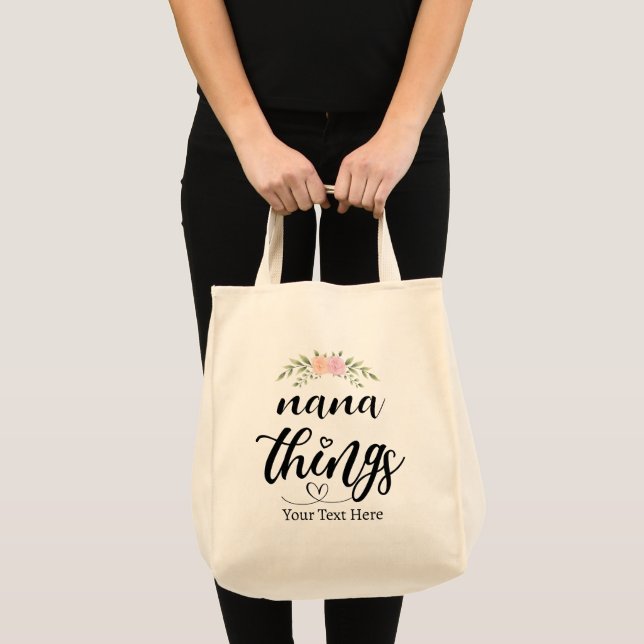 Nana Sak Anpassningsbar Blommigt Gift från Barnbar Tygkasse (Framsida (produkt))