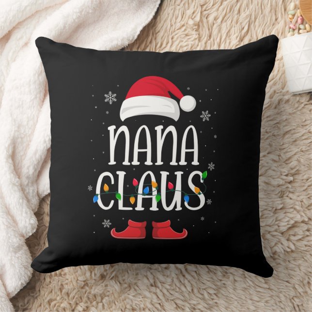 Nana Santa Claus Hat With Xmas Light Christmas  Kudde (Filt)