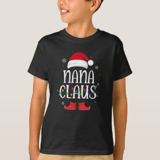 Nana Santa Claus Hat With Xmas Light Christmas T Shirt