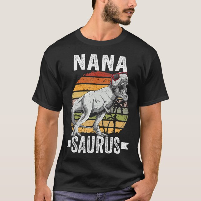 Nana Saurus Dinosaur Nanasaurus Family Matching T T Shirt (Framsida)