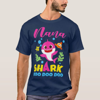 Nana Shark Gift Cute Baby Shark Family Matching TS T Shirt