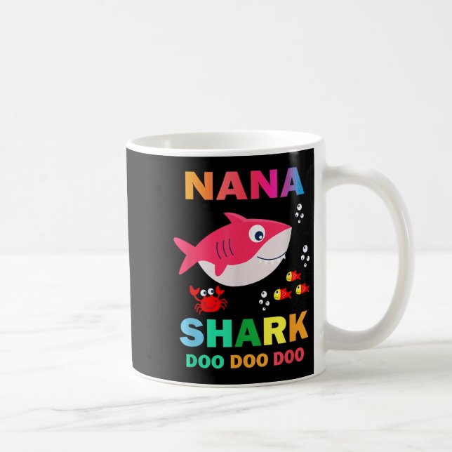 Nana Shark Shirt, Fars dag-gåva från fru son D Kaffemugg (Höger)