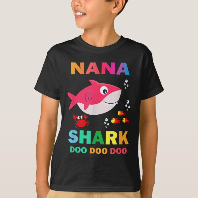 Nana Shark Shirt, Fars dag-gåva från fru son D T Shirt (Framsida)
