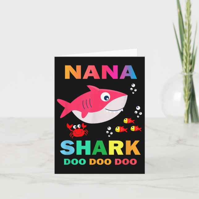 Nana Shark Tröja, Fars Dag Present Från Hustru Son Kort (Framsida)