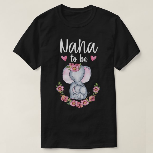 Nana ska vara elefant Baby Shower Nana Grandma Flo T Shirt (Design framsida)