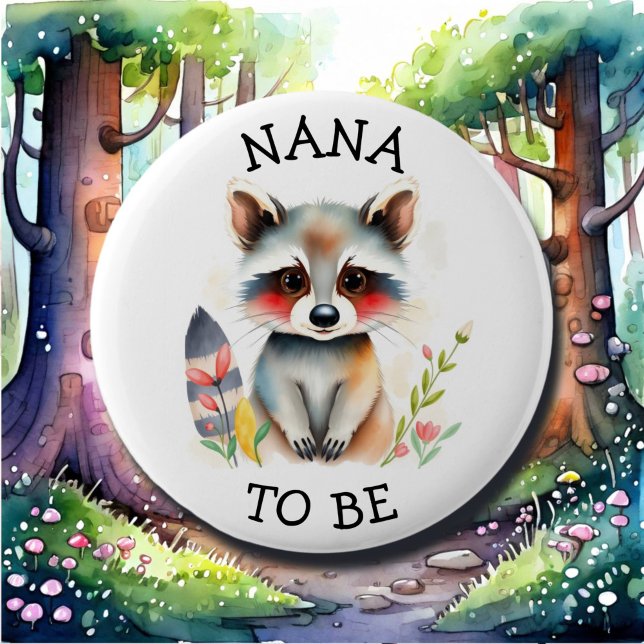 Nana ska | Woodland Thworthy Baby Shower Knapp (Skapare uppladdad)