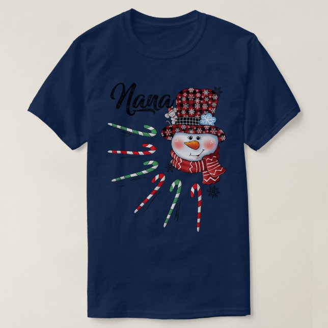 Nana Snögubbe Candy cane Red Play HatJulgif T Shirt (Design framsida)