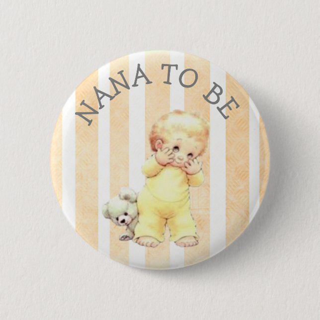 Nana som ska vara Vintage Pojke Button Knapp (Framsida)