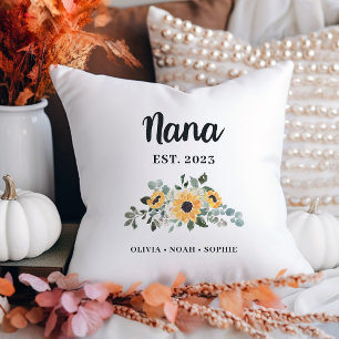 Nana Söt Rustic Solros och Namn Kudde