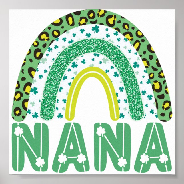 Nana St patricks day Irish Grandmor Rainbow Poster (Framsidan)