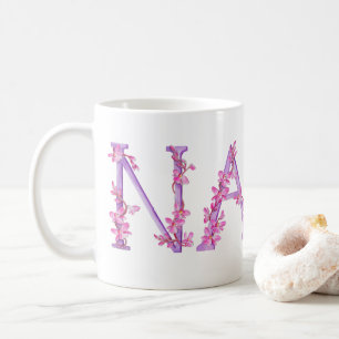 Nana text eller chid lila rosa konsmålning mugg