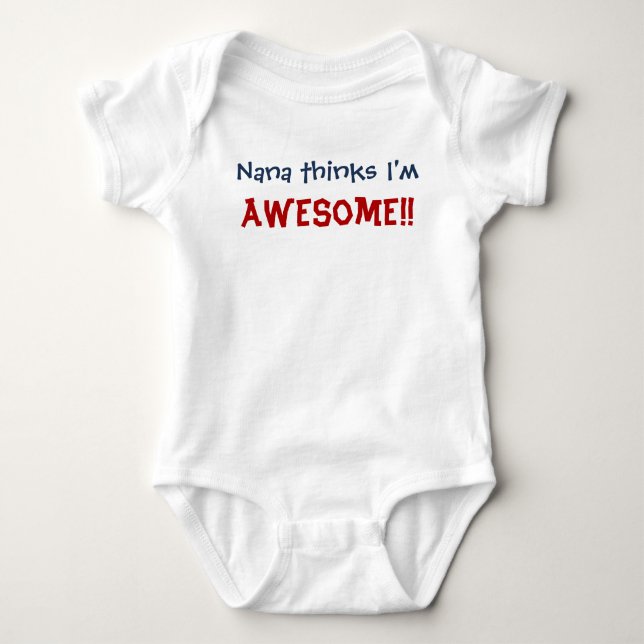 Nana Thinks jag är Fantastisk! Baby Spädbarnsdräkt Tee (Framsida)